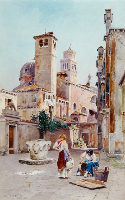 A Piazza in Venice, 1901 by Alexandre Nicolaievitch Roussoff